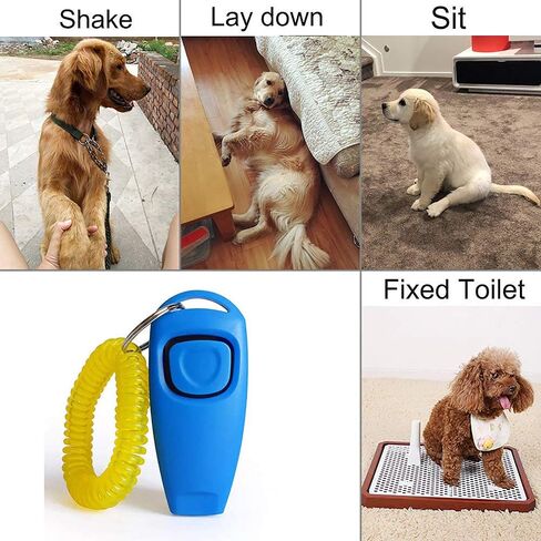 مجموعة 10 قطع من أدوات تدريب الحيوانات الأليفة 2 في 1 من أوربيست، أدوات تدريب الحيوانات الأليفة بالصفارة والنقر مع حزام معصم، كلب تدريب، قطة، حصان، حيوانات أليفة (10 قطع (2 في 1)، متعددة الألوان) in Kuwait