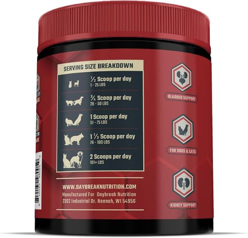Bladder and Kidney Relief for Dogs & Cats by Daybreak Nutrition | Powder Cranberry Supplement for Dogs and Cat for UTI Treatment & Urinary Support | Dog & Cat Urinary Tract Infection Remedy Supplement in Saudi Arabia