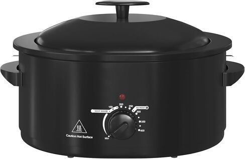 8 Quart Roaster Slow Cooker, 2-in-1 Electric Roaster Oven up to 400°F, Removable Roaster Pan, Easy to Clean, Black in Saudi Arabia