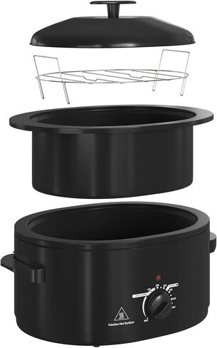 8 Quart Roaster Slow Cooker, 2-in-1 Electric Roaster Oven up to 400°F, Removable Roaster Pan, Easy to Clean, Black in Saudi Arabia