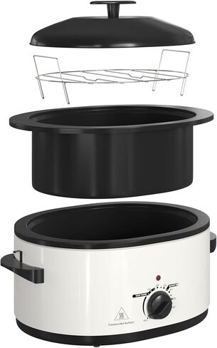 8 Quart Roaster Slow Cooker, 2-in-1 Electric Roaster Oven up to 400°F, Removable Roaster Pan, Easy to Clean, Black in Saudi Arabia
