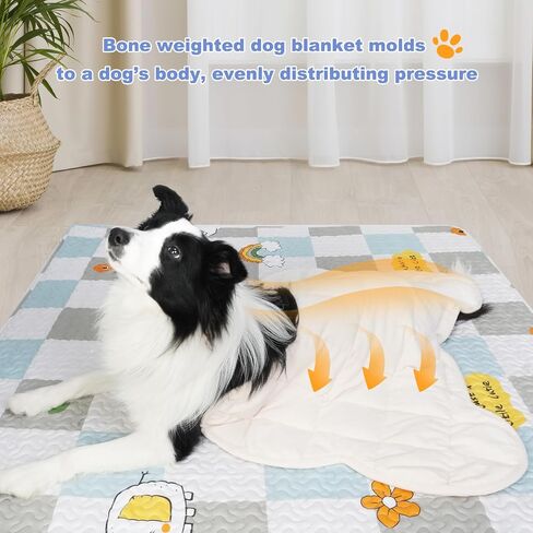 YUSRA Weighted Dog Blanket 5lb, Soft Bone Shape Weighted Calming Blanket for Dogs Perfect for Thunderstorm, Separation, Travel, Fireworks, Small Dog Bed Blanket Machine Washable, Beige, 23 x 35inch in Saudi Arabia