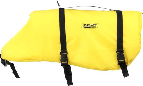 Seachoice Dog Life Vest, Adjustable Life Jacket for Dogs, w/Grab Handle, Yellow, Size Large, 50-90 Lbs. in Saudi Arabia