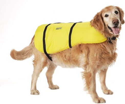 Seachoice Dog Life Vest, Adjustable Life Jacket for Dogs, w/Grab Handle, Yellow, Size Large, 50-90 Lbs. in Saudi Arabia