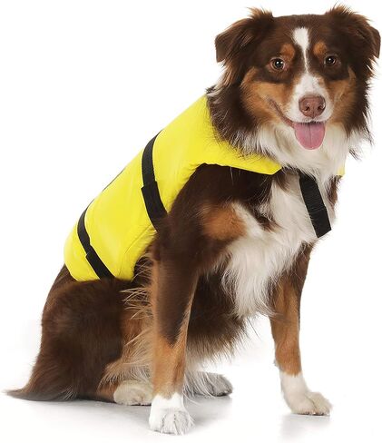 Seachoice Dog Life Vest, Adjustable Life Jacket for Dogs, w/Grab Handle, Yellow, Size Large, 50-90 Lbs. in Saudi Arabia