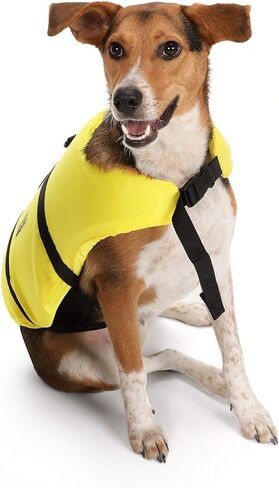 Seachoice Dog Life Vest, Adjustable Life Jacket for Dogs, w/Grab Handle, Yellow, Size Large, 50-90 Lbs. in Saudi Arabia