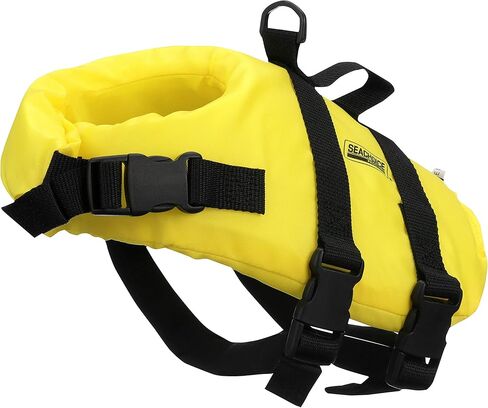 Seachoice Dog Life Vest, Adjustable Life Jacket for Dogs, w/Grab Handle, Yellow, Size Large, 50-90 Lbs. in Saudi Arabia