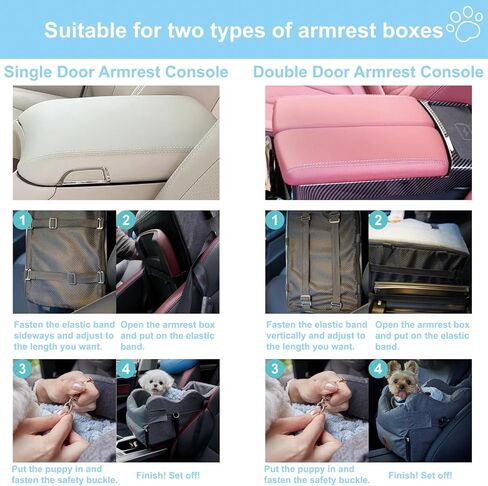 Center Console Dog Car Seat for Small Dogs, NSPNF Puppy Car Seat Up to 9 lbs with Storage Pockets & Waterproof, Pet Booster Seats for Travel Carrier Bed (Dark Grey) in Saudi Arabia