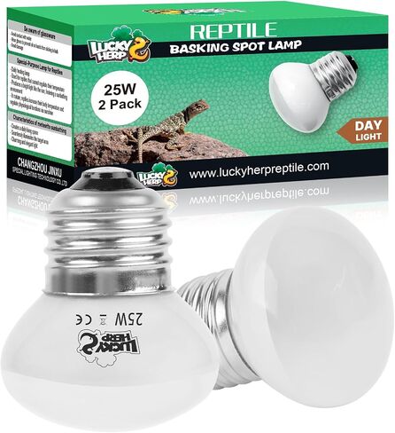 LUCKY HERP Heat Lamp Bulbs, 25W Reptile Heat Lamp 2 Pack Reptile Heat Lamp Bulbs, Daylight Basking Spot Heat Light Bulb, Amphibians Heat Lamp Bulbs for Reptile, Chameleons, Snakes, Lizard, Turtle in Saudi Arabia