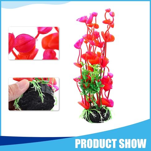 Aquarium Decoration,Plastic Plant Decoration for Aquarium Landscaping, 8.3Inch(Purple Green) in Kuwait