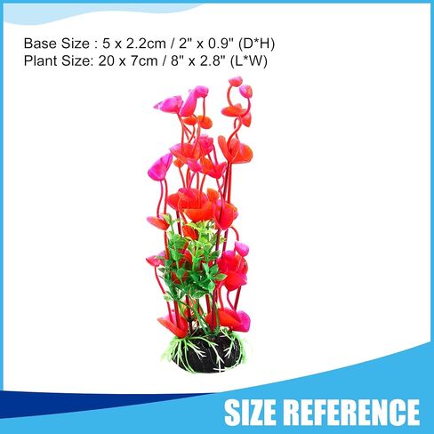 Aquarium Decoration,Plastic Plant Decoration for Aquarium Landscaping, 8.3Inch(Purple Green) in Kuwait