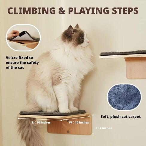 Cat Wall Shelves, Creative Design Cat Shelf with Peephole, 19 x 10 inch Cat Wall Furniture with Comfortable Cat Pad, Cat Perch for Sleeping, Playing, and Scratching. in Saudi Arabia