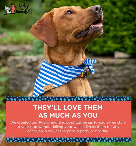 Dog Bandanas, Pet Bandanas for Dogs - Puppy Bandana, Reversible Scarf, Soft & Breathable, Dog Scarf for Medium & Large Dogs in Kuwait