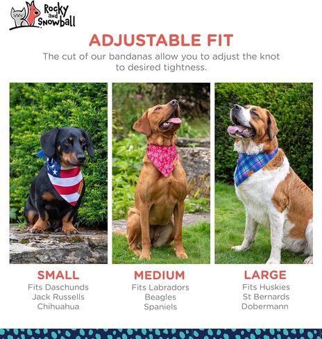 Dog Bandanas, Pet Bandanas for Dogs - Puppy Bandana, Reversible Scarf, Soft & Breathable, Dog Scarf for Medium & Large Dogs in Kuwait