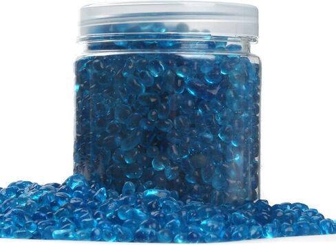 خرز زجاجي مستدير عاكس للضوء، حصى زجاجي، رخام زجاجي، حصى صخور زجاجية نارية، حشوات مزهرية خرز أحجار كريمة لتزيين حديقة حوض السمك 3-6 مم 305 جرام/10.75 أونصة/0.67 رطل (زبرجد) in Kuwait