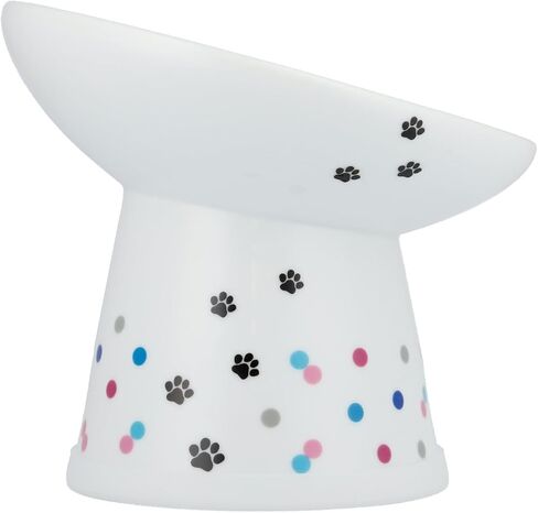Necoichi Extra Wide Raised Cat Food Bowl, Elevated, Prevent Neck & Whisker Fatigue, Dishwasher and Microwave Safe, No.1 Seller in Japan! (Colorful Dots Limited Edition, Extra Wide Tilted) in Saudi Arabia