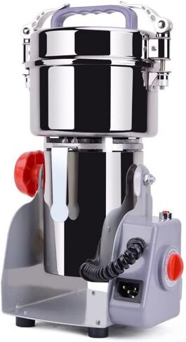 ماكينة طحن كهربائية 2000 جرام مطحنة حبوب تجارية للأغذية الجافة وحبوب القهوة وبذور الذرة والتوابل وطاحنة بهار القمح 110 فولت، 15 × 7.9 بوصة، فضي in Kuwait