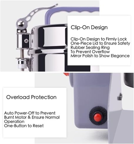 ماكينة طحن كهربائية 2000 جرام مطحنة حبوب تجارية للأغذية الجافة وحبوب القهوة وبذور الذرة والتوابل وطاحنة بهار القمح 110 فولت، 15 × 7.9 بوصة، فضي in Kuwait