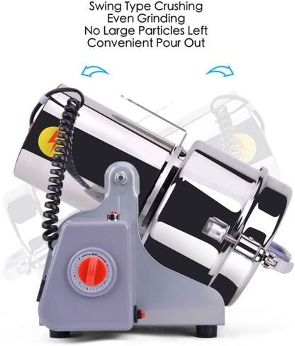 ماكينة طحن كهربائية 2000 جرام مطحنة حبوب تجارية للأغذية الجافة وحبوب القهوة وبذور الذرة والتوابل وطاحنة بهار القمح 110 فولت، 15 × 7.9 بوصة، فضي in Kuwait