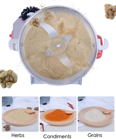 ماكينة طحن كهربائية 2000 جرام مطحنة حبوب تجارية للأغذية الجافة وحبوب القهوة وبذور الذرة والتوابل وطاحنة بهار القمح 110 فولت، 15 × 7.9 بوصة، فضي in Kuwait