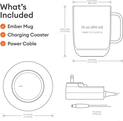 Ember Temperature Control 14oz Smart Mug2 80 Min Battery Life Sandstone, CM191416US (Renewed) in Saudi Arabia