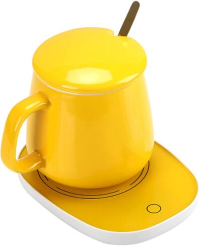 Intelligent Warmer Mug Set, Warmer Cup Spoon Cup Lid Intelligent Heating Cup Cute Duck Shape Smart Mug Heater Kit Auto Stop Comfortable and Thick Mark Cup in Saudi Arabia