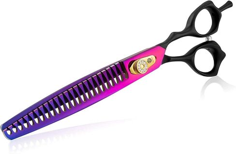 مقص لتصفيف شعر الحيوانات الأليفة مقاس 8.0 بوصات ومقصات قطع للكلاب - فولاذ مقاوم للصدأ ياباني 440C لمصفف الحيوانات الأليفة المحترف أو للاستخدام العائلي باللون الأرجواني in Kuwait