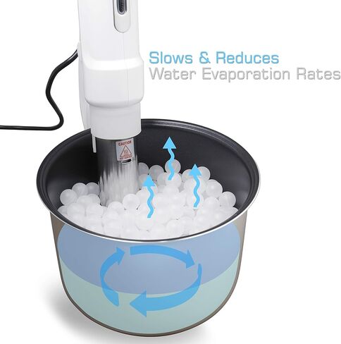 كرات NutriChef Premium Sous Vide 250 بيضاء، تتضمن حقيبة تجفيف للطباخات ودورات الغمر، تقلل من فقدان الحرارة-PKSOUSBL250 in Kuwait