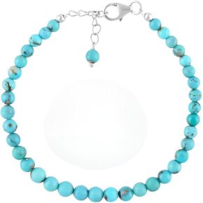 InfinityGemsArt Turquoise Bracelet Birthday Gifts For Women Birthstone Jewelry Mother's Day Gifts For Her By Daughter, Elegant Simple Bracelet For Her 925 Sterling Silver 8 Inches Adjustable in Saudi Arabia