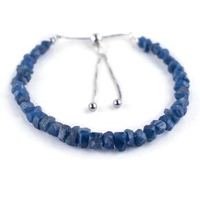 OdrillionGems Natural Raw Blue Sheen Moonstone Bolo Bracelets, Tourmaline Rough Gemstones, 925 Sterling Silver, Handmade Jewelry, June Birthstone, Adjustable Slider Chain 10inchs, Women Gifts Mom