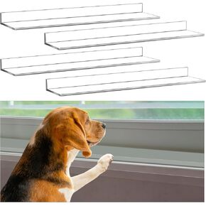 2 Set 4 Pcs Per Set 29.5'' x 3.25'' Width Clear Window Sill Protector from Dog Cat Scratching Strong Transparent Protection Against Dog Claw Chewing Slobbering Window Sill Cover