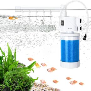 AQQA Submersible Aquarium Filter Whisper Fish Tank Filters Adjustable Internal Power Filter for 50-100 Gallon Water Filtration/Circulation/Oxygenation (15W，260GPH)