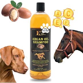 E3 Argan Oil Shampoo 32oz - Moisturizing Pet Shampoo, Hair Shampoo Argan Oil, Hair Shine, Shampoo De Caballo, Gentle Formula, Good for Dogs Too (32 fl oz)