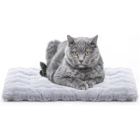 Mora Pets Cat Beds for Indoor Cats Dog Crate Pad Fluffy Dog Bed Mat for Small Dogs Plush Washable Crate Mat for Dog Cages 24 inch Kennel Pad Puppy Flat Sleeping Pillow Anti Slip Grey 24 x 18