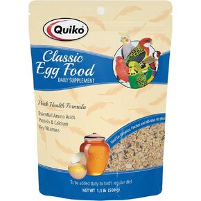 Quiko Classic Egg Food Daily Supplement - Peak Health Formula, Ideal for Canaries, Finches and All Other Pet Birds, 1.1 Lb., sage