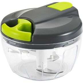 Multi-Function Manual Food Processors & Chopper with Cover and Handle, Garlic Press Vegetable Chopper Shredder,Suitable for Onions Garlic Carrots Gingers Peppers Fruits,Ideal Gift for Kitchen（Blue）