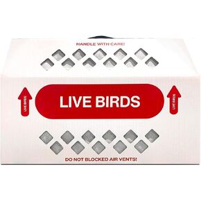 Shipping Box for Live Birds Economy Size 18" x 8" x 12" Tall with Handle - for Poultry, Pigeons, & Canaries -1 Box