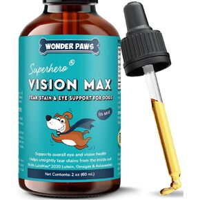 Premium Eye Supplement for Dogs – Tear Stain Supplement for Dogs, Eyes, Vision & Macular Health - Eye Support for Dogs with Lutein, Zeaxanthin, Astaxanthin & Omegas - All Ages, Sizes & Breeds – 2oz