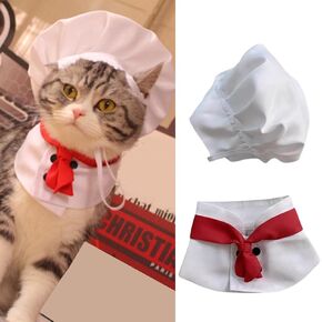 1 Set White Small Dogs Hat Photography Prop Funny Chef Style Pet Headwear Pet Accessories Dog Hats, Dog Apparel and Accessories