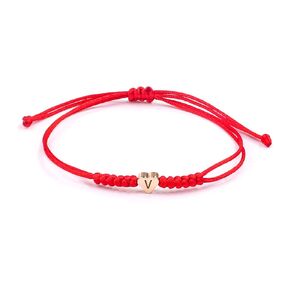 Initial Bracelet for Women Men Initial D Charm Letter Bracelets Red String Bracelets with Initials Handmade Rope Braided Personalized Birthday Gifts-26 Initials Available (D)