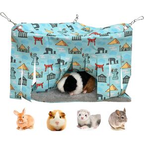 Guinea Pig Corner Hideout, Ferret Hammock and Sleeping Bed Hideout for Cage Accessories g (Green)