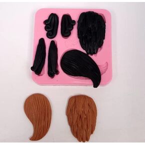 New Hair windy hair for Dolls Silicone mold Doll mold Multi Project Silicone mold Doll making molds DIY dolls Polymer clay mold (MS901)