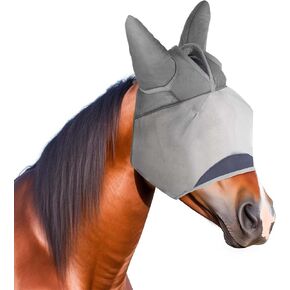 Horse Fly Mask, Super Comfort Fly Masks for Horses, Adjustable UV Protection Breathability Horses Fly Masks with Ears, Pony Mini Equine Fly Mask for Miniature Foal Draft Cob Srabian Full(XS) (XS)
