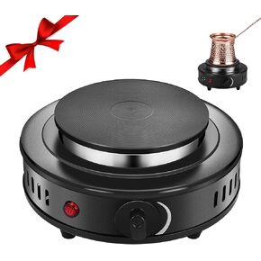 Artilife Mini Hot Plate Small Hot Plate,Small Hot Plate Electric Mini,Mini Hot Plate Electric,Cast Iron Electric Hot Plate,Perfect Size for Moka Pot (500W Black Small Hot Plate)