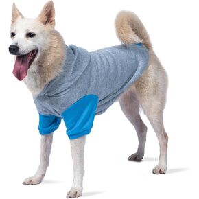 The Dodo Grey & Blue Hoodie for Dogs, Size Medium; Everyday Apparel for Dogs, Cute Dog Sweatshirt, Cute Clothes for Dogs, The Dodo for Dogs Collection