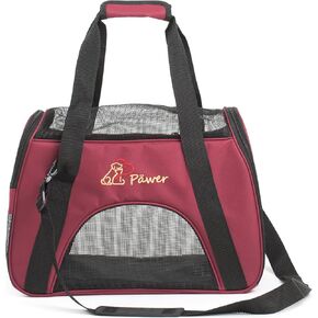 Soft-Sided Pet Carrier for Cat and Small Dog,Black Color,Medium Size,Washable 600D Oxford Cloth Airline Approved Travel Tote,with 2 Mesh Opens and a Strap for Carry,Multiple Colors Available