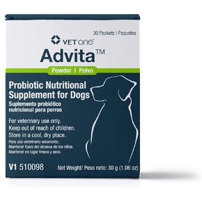 Vet One Advita™ Probiotic Powder for Dogs, a Daily Nutritional Supplement to Maintain Immune System, Appetite, & Digestion in 30, 1g Packets (3-Pack)