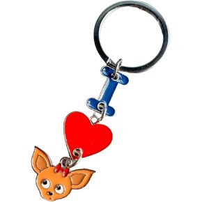 Dog Red Heart Keychain, I Love Dog Keychain Lovely Dog Pendant Keychain