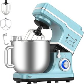 7.5 Qt Stand Mixer, 10 Speed Portable Lightweight Kitchen Mixer with Dough Hook, 660W Tilt-Head Electric Food Mixer, Stainless Steel Bowl, Egg Whisk, Beater for Daily Use (Champagne Gold)