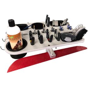 Resco Dog Grooming Table Tray with Tool Holder, 2 Cup Holder, Cell Phone Holder